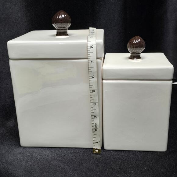 Home Essentials Danbury Collection White Ceramic Square Canister Set - Picture 10 of 16